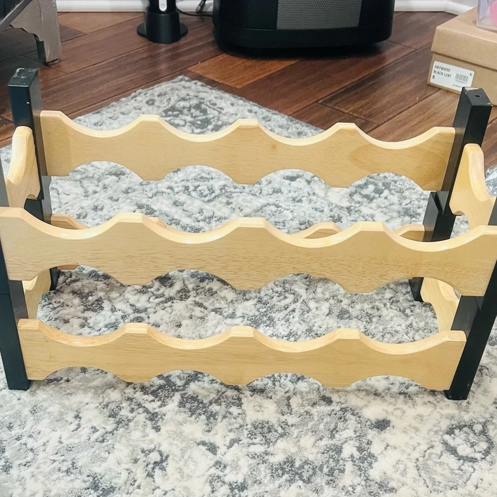 Tier Freestanding Wood Stackable Wine Rack-1 or 2 Tiers